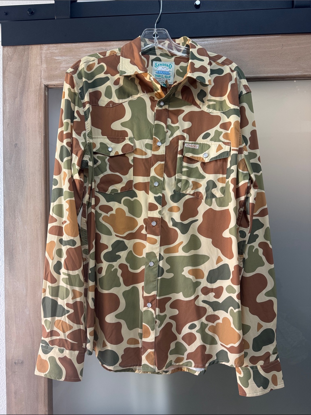 Sendero Men's Camo Button-Down Shirt - Brown/Olive